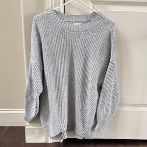 Womens American Eagle Grey Knit Tunic Sweater Medium